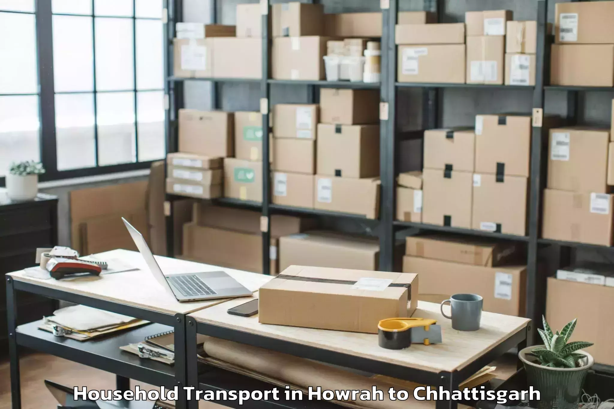 Reliable Howrah to Pithora Household Transport